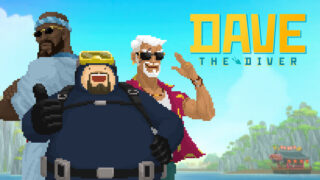 デイヴ・ザ・ダイバーのキービジュアル。デイヴ、バンチョ、コブラの3人とDAVE THE DIVERのロゴ