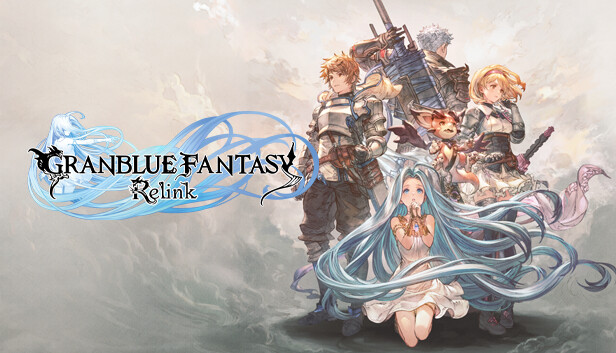 グランブルーファンタジー リリンクのキービジュアル、主人公たちとロゴ
