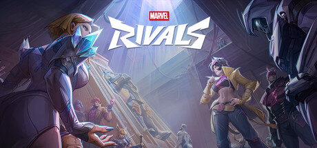 マーベル・ライバルズの公式キーアート、MARVEL RIVALSロゴとヒーローたち