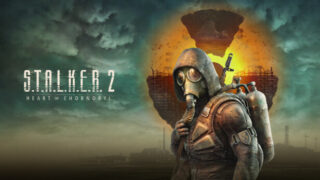 S.T.A.L.K.E.R. 2: Heart of Chornobyl 公式キーアート、ガスマスクをつけたストーカーとチェルノブイリのゾーンを描いたロゴ入りビジュアル