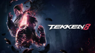 鉄拳8の公式キーアート。三島一八と風間仁のイラストとTEKKEN8ロゴ