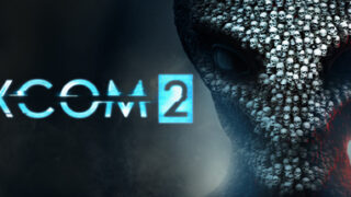 XCOM 2 Steamストアページのヘッダー画像、タイトルロゴとエイリアンの顔